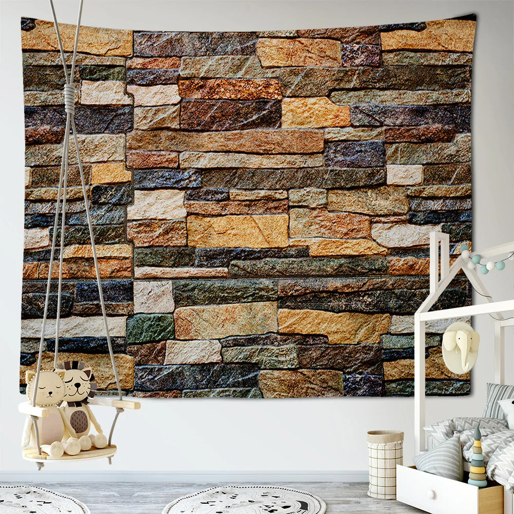 Afralia™ Wood Plank Texture Pattern Tapestry | Big Art Wall Hanging for Home Decor