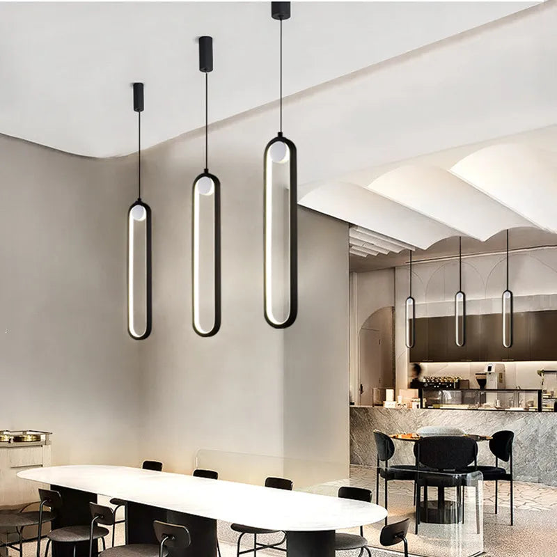 Afralia™ Modern Gold Black Pendant Lamps for Dining Room, Bedroom, Chandelier Lighting