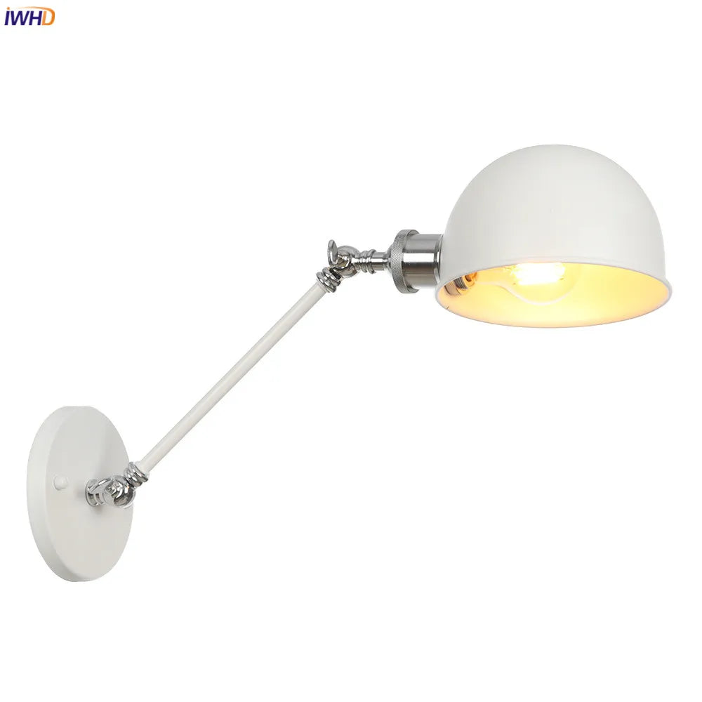 Afralia™ Adjustable Swing Arm Wall Sconce Industrial Vintage Retro White Wall Light