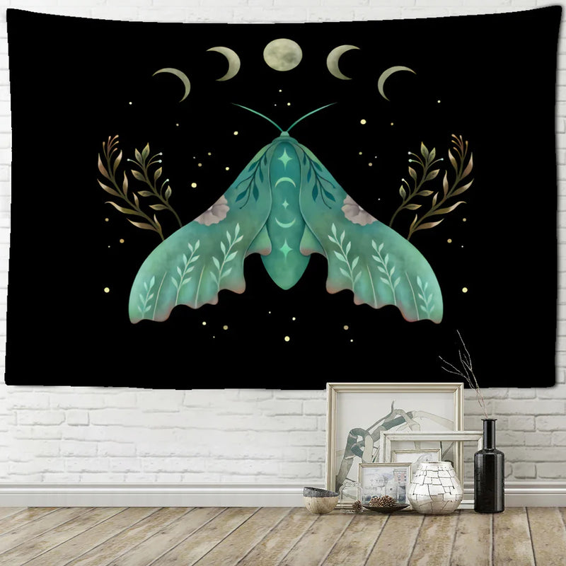 Afralia™ Psychedelic Butterfly Tapestry Wall Mount Moon Hippie Decor