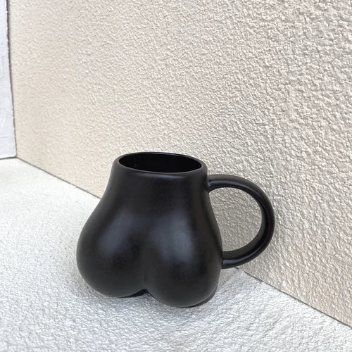 Afralia™ Lovely Butt Shape Ceramic Coffee Cup Storage Decoration