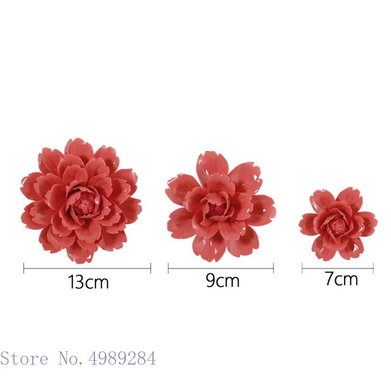 Afralia™ Ceramic Peony Wall Hanging Decoration - Handmade 3D Relief Craft