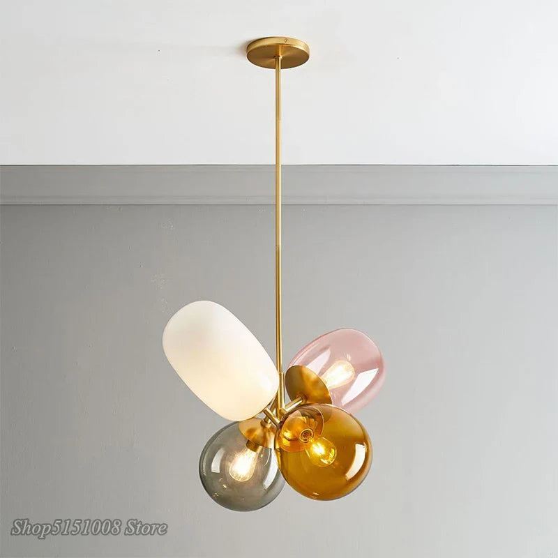 Afralia™ Nordic Balloon Glass LED Pendant Lights for Children's Room and Dining Room