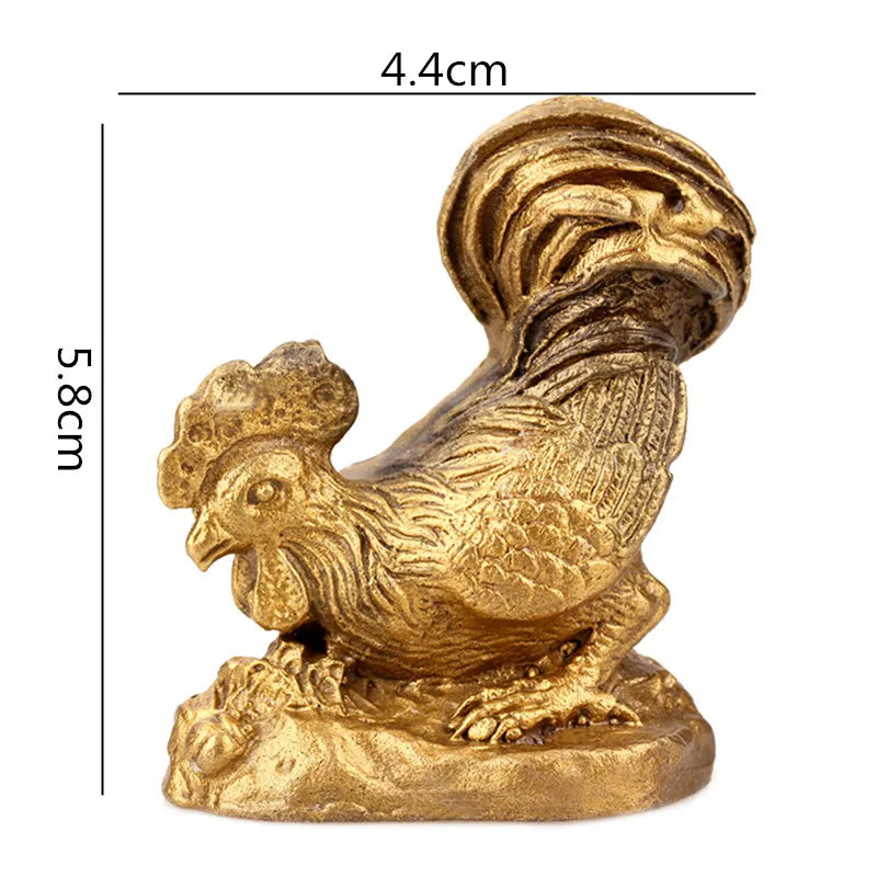 Afralia™ Retro Brass Zodiac Animal Sculpture. Chinese Modern Home Decor Craft.