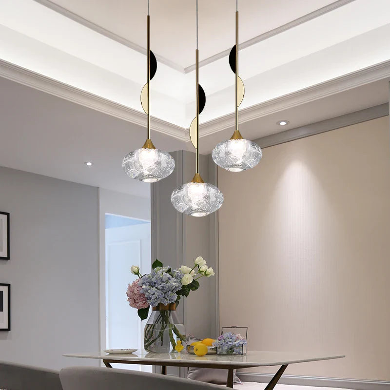 Afralia™ Bubble Crystal Pendant Light: Modern Kitchen Dining Room Hanging Lamp for Home Decor