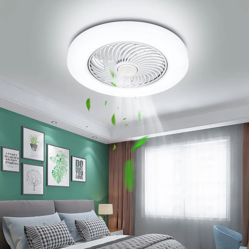 Afralia™ Smart Ceiling Fan Light Remote Control 50cm Modern Bedroom Decor