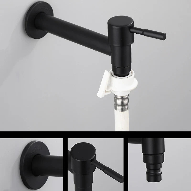 Afralia™ Stainless Steel Wall Mount Faucet Water Saving Garden Mop Taps