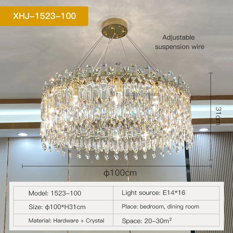 Afralia™ Crystal Chandelier: Luxe LED Living Room Decoration