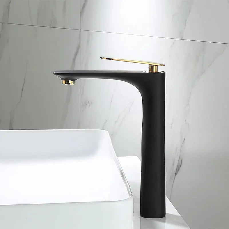 Afralia™ Black & Gold Basin Faucet | Bathroom Sink Tap Hot Cold Mixer Tap