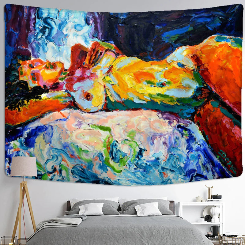 Afralia™ Psychedelic Witchcraft Oil Painting Tapestry for Bohemian Home Decor