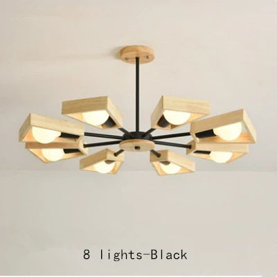 Afralia™ Wooden Windmill Chandelier Lighting, LED Industrial Art for Home Decor
