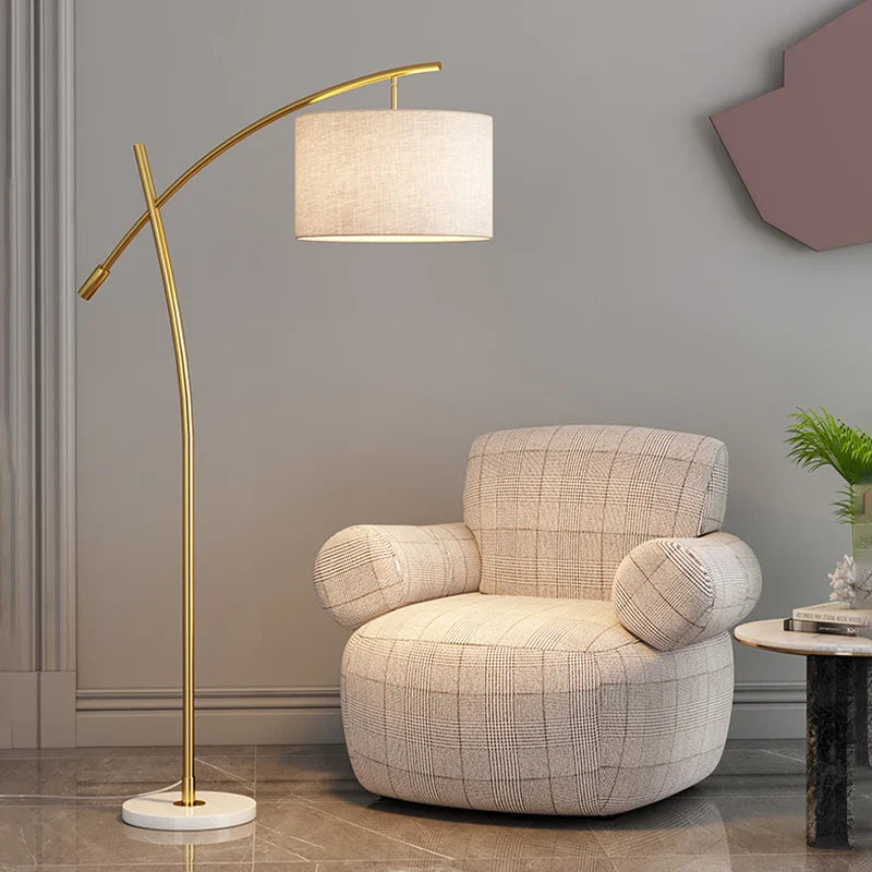 Afralia™ Minimalist Fabric Shade LED Floor Lamp for Study and Living Room