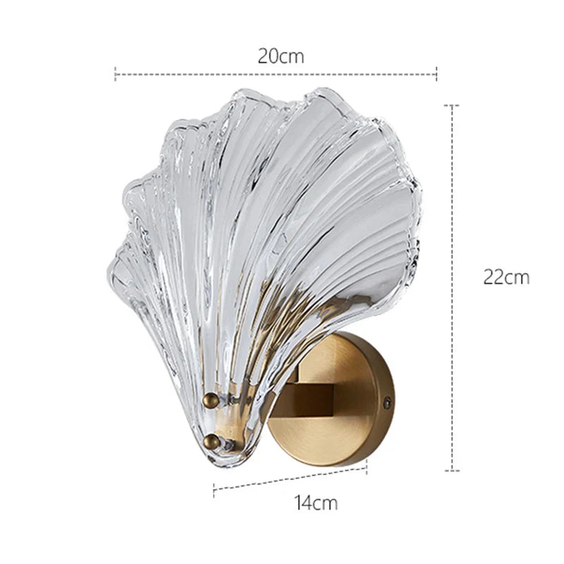 Afralia™ Crystal Shell Wall Light: Minimalist LED Lighting for Bedroom, Study, Living Room