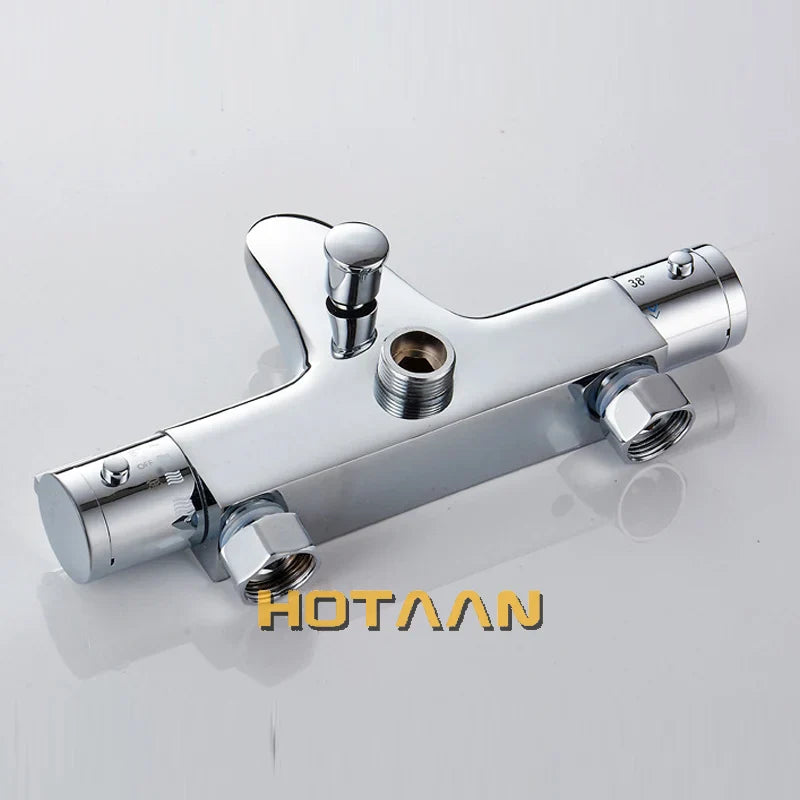 Afralia™ Thermostatic Shower Mixer Tap Chrome Finish