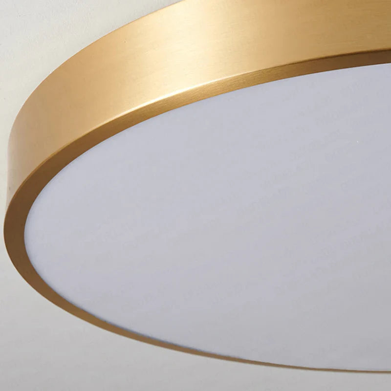 Afralia™ Copper Thin LED Round Ceiling Light for Bedroom, Living Room, and Dining Room