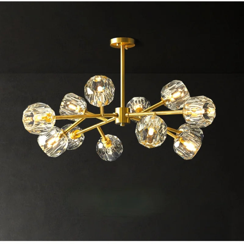 Afralia™ Crystal LED Chandelier Ceiling Light for Elegant Home Décor