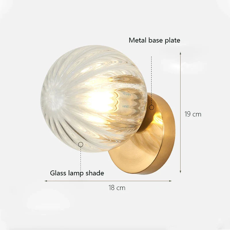 Afralia™ Glass Ball Wall Lamp: Modern Minimalist Nordic Style, Luxury Bedroom Lighting