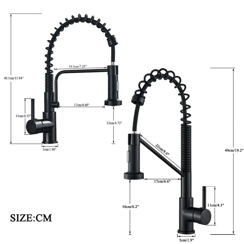 Afralia™ Stream Sprayer Kitchen Mixer Tap with 360 Rotation - Black Deck Mounted Kitchen Faucet