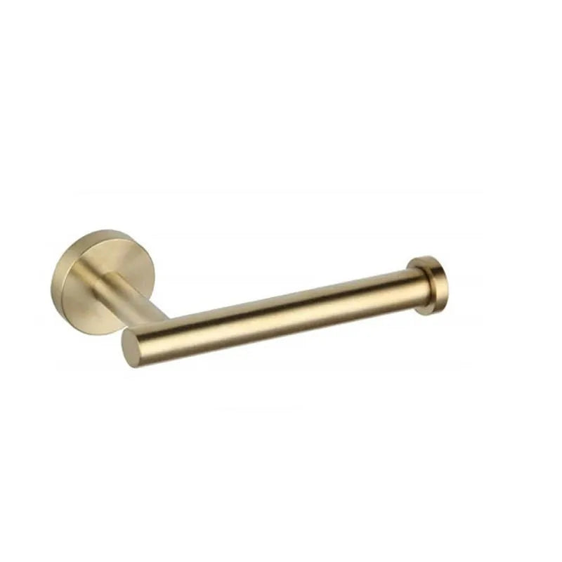 Afralia™ Brushed Gold Bathroom Accessory Set: Towel Rail, Towel Rack, Paper Holder, Toilet Hanger
