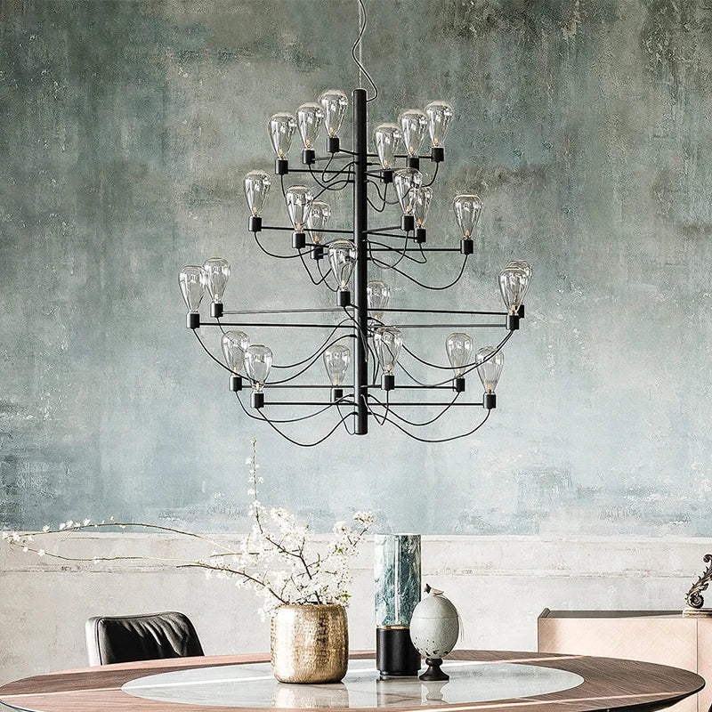 Afralia™ Contemporary Iron Glass Chandelier for Stylish Foyer Lighting