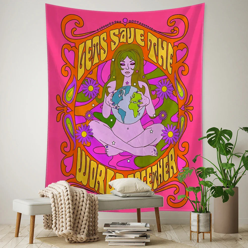 Rainbow Girl Tarot Card Tapestry Wall Hanging Room Decor Afralia™