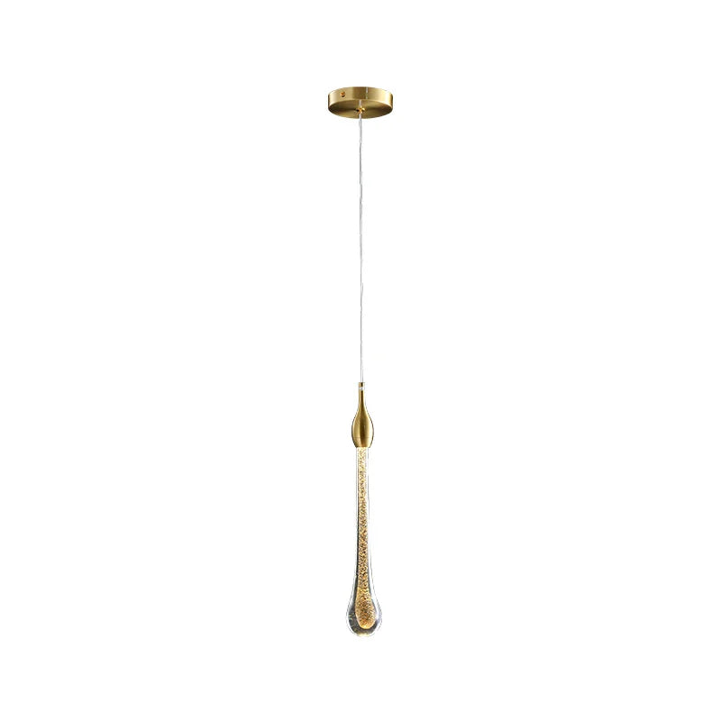 Afralia™ Water Drop LED Gold Chandelier for High Ceiling, Staircase Lighting