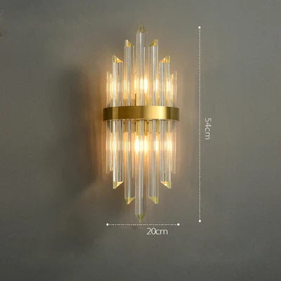 Afralia™ Art Deco LED Stainless Steel Crystal Wall Sconce, Bedroom Corridor Golden Black Wall Light