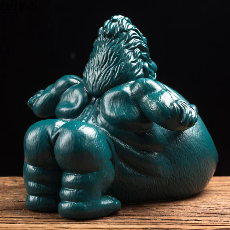 Afralia™ Gorilla Ceramic Ashtray: Cartoon Animal Decor & Gift