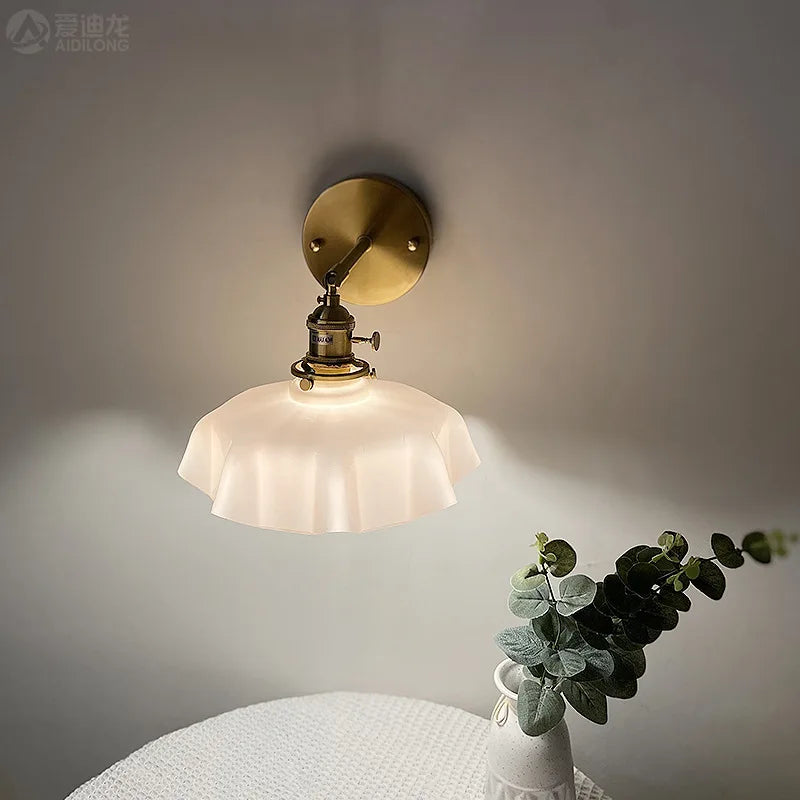 Afralia™ LED Glass Wall Lamp Modern Nordic Design for Bedroom Living Room