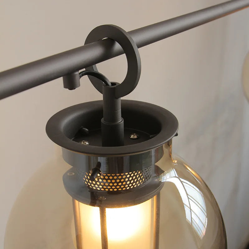 Afralia™ Chandelier: Industrial Metal Glass Ball Lighting for Retro Restaurant and Living Room