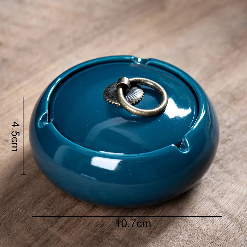 Afralia™ Glazed Porcelain Ashtray: Stylish Desk Decoration & Gift for Boyfriend
