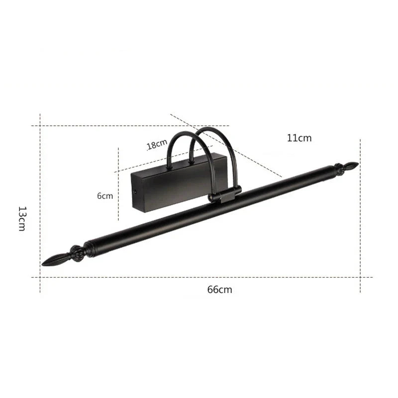Afralia™ 9W LED Mirror Lights 56cm Bathroom Wall Lamp Vanity Kit Sconce - Bronze/Sand Nickel/Black