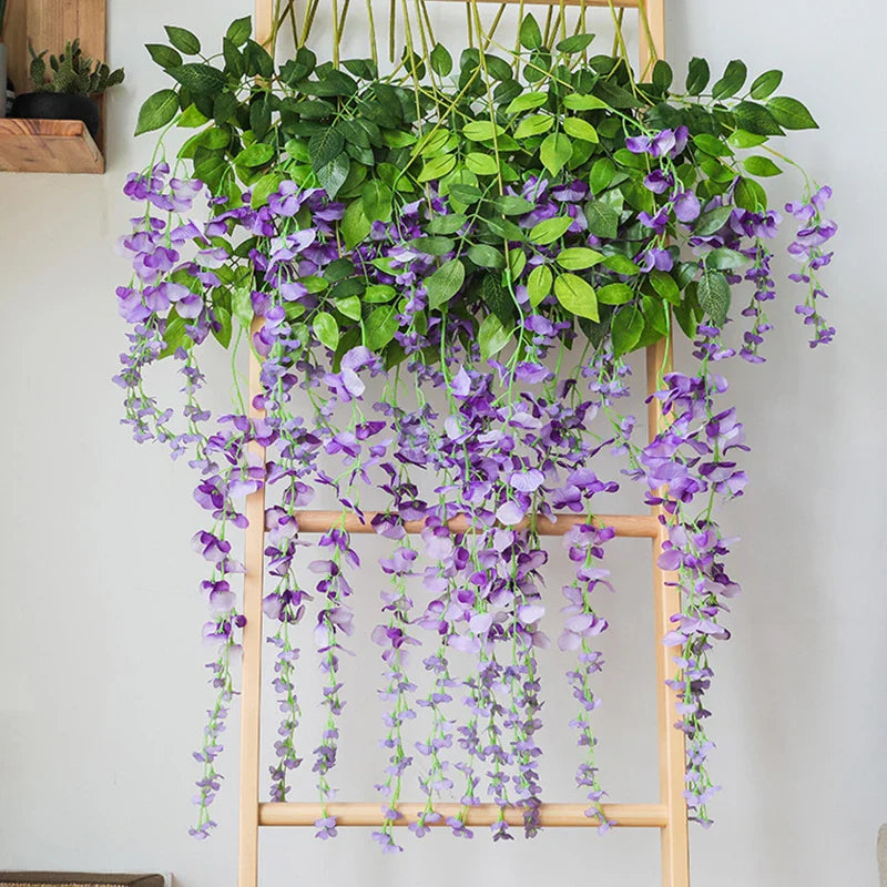 Afralia™ Wisteria Flower Wall Hanging - Wedding Decoration & Silk Floral Décor