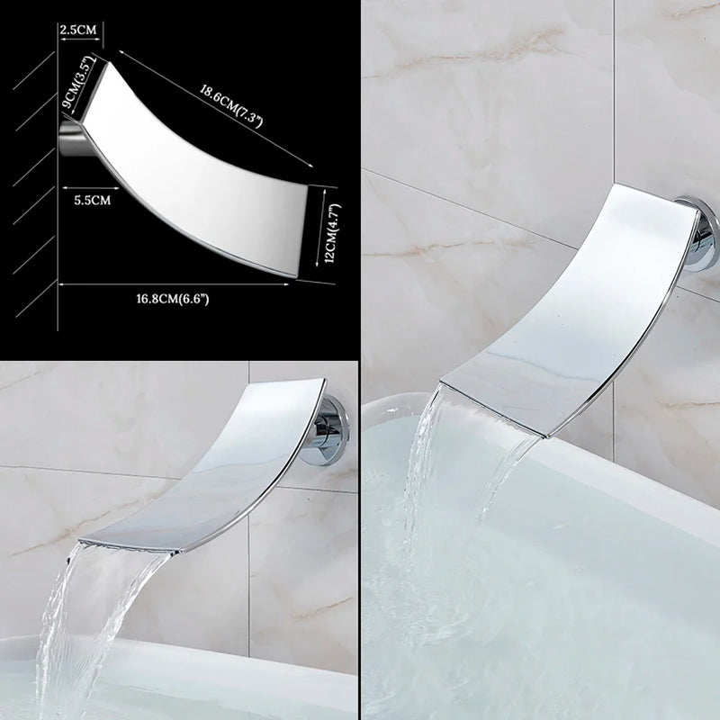 Afralia Chrome Bathtub Faucet Mixer with Hand Shower Waterfall Spout