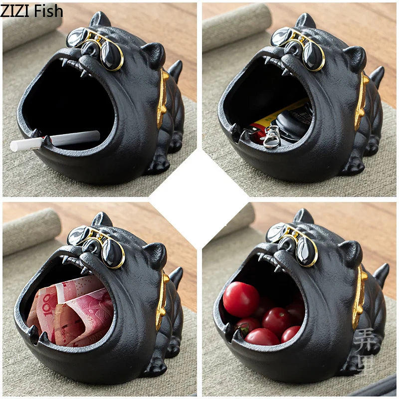 Afralia™ Cartoon Dog Ashtray | Creative Animal Resin Home Decor Gift