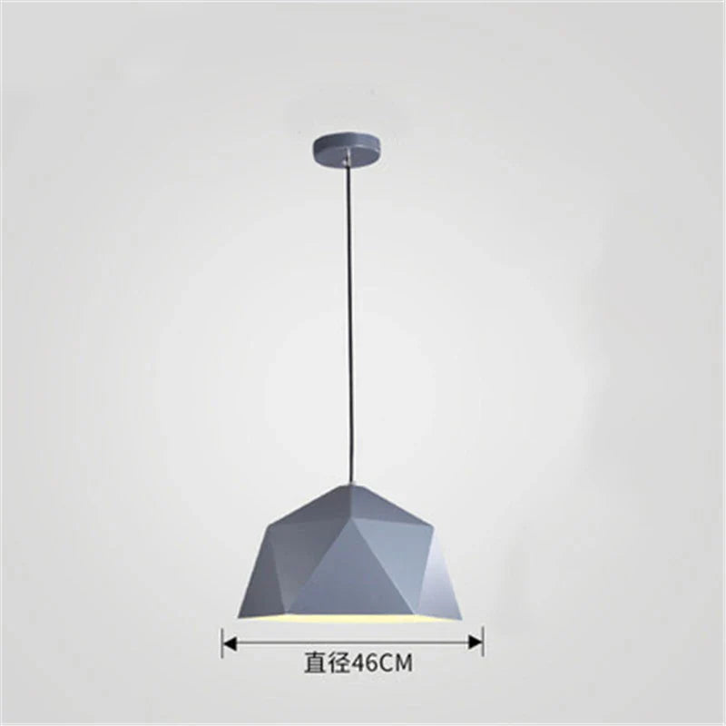 Afralia™ Iron Diamond Pendant Lights Modern Geometry Pendent Lighting for Living Room & Cafe