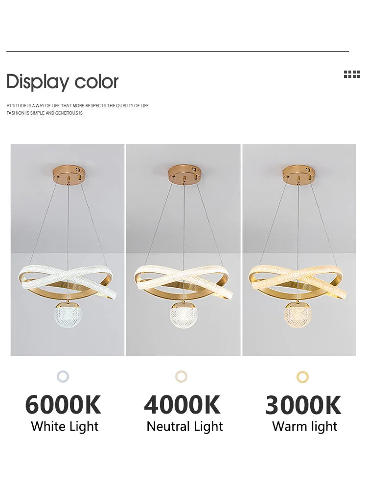 Afralia™ Modern Art Three-Head Chandelier for Dining Room and Bedroom