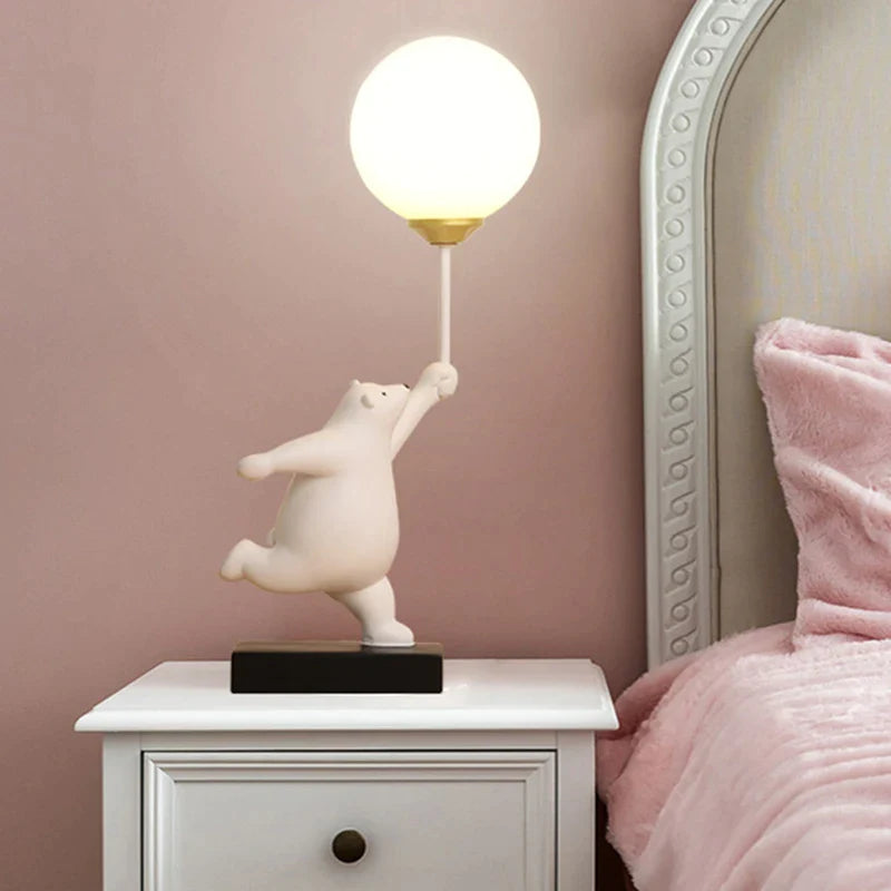 Afralia™ Bear Moon Lamp with G9 Bulb for Children's Bedroom