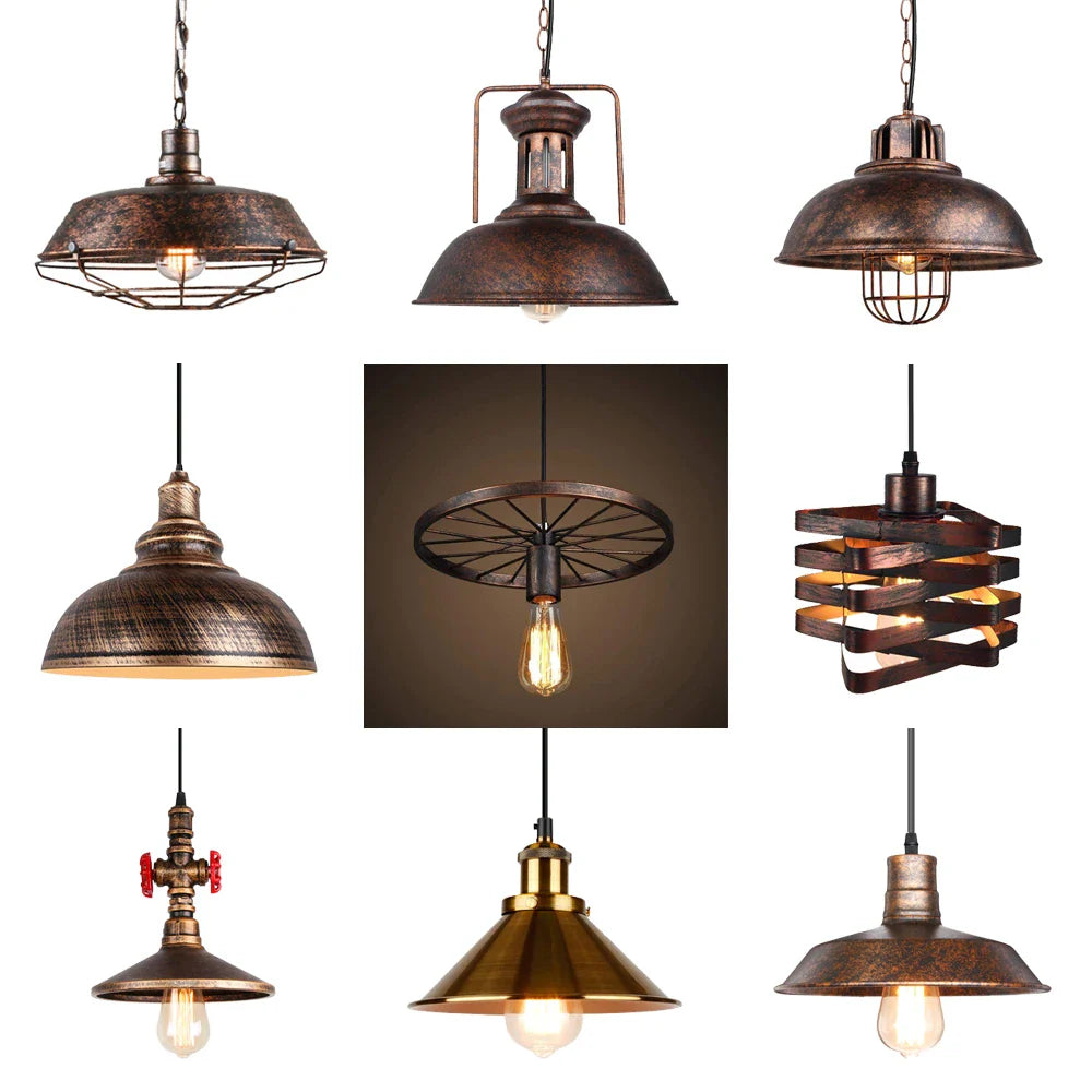Afralia™ Retro Loft Pendant Lamp LED Chandelier for Home Kitchen Lighting