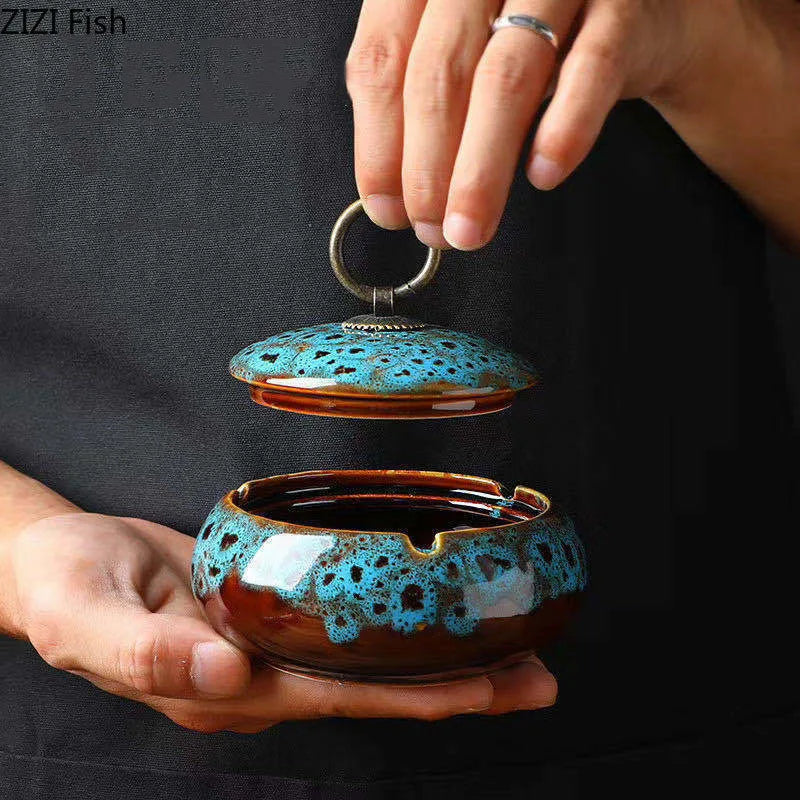 Afralia™ Glazed Porcelain Ashtray: Stylish Desk Decoration & Gift for Boyfriend