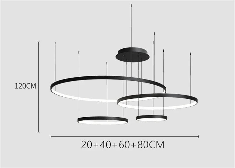 Afralia™ LED Ring Chandelier Ceiling Pendant Modern Round Circle Lamps