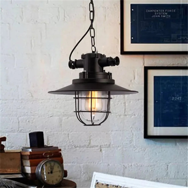 Afralia™ Industrial Iron Pendant Lights for Home and Retail Spaces