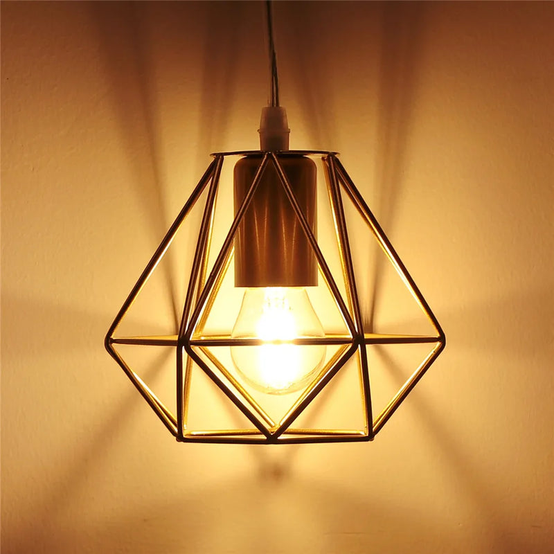 Afralia™ Retro Iron Cage Pendant Chandelier for Corridor Aisle, Restaurant Kitchen Lighting