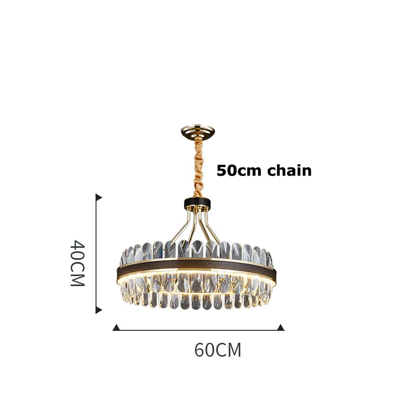 Afralia™ Gold Stainless Steel Crystal Chandelier for Dinning Room