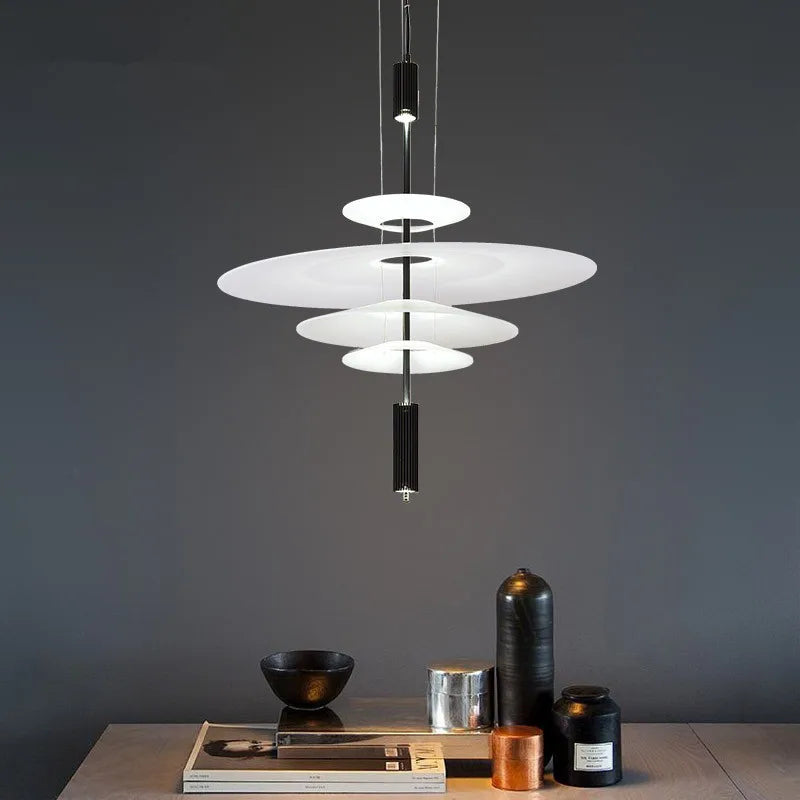 Afralia™ Nordic Flamingo Chandelier: White Light Minimalist Round Lamp for Living, Bed, Dining Room