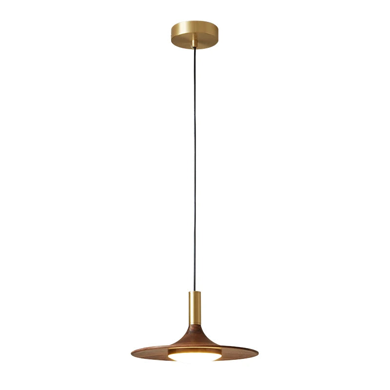 Afralia™ Black Walnut UFO Pendant Light - Luxury Dining Room Art Lamp