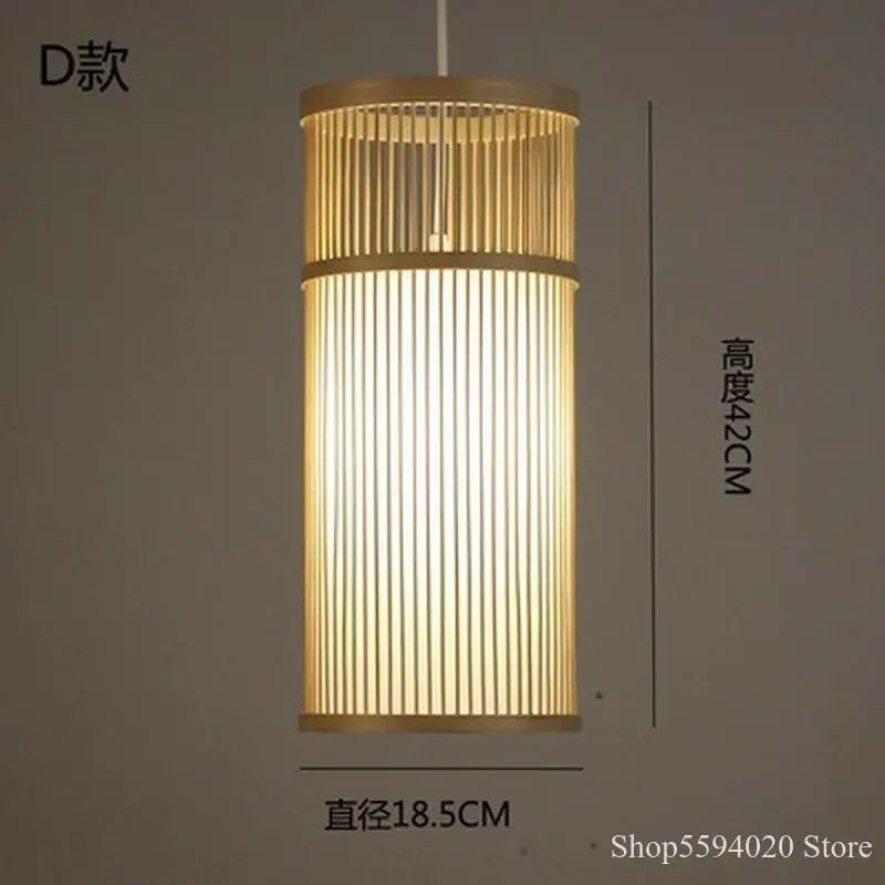 Afralia™ Japanese Bamboo Chandelier Lights for Bedroom Living Room Tea Room Zen Lamps