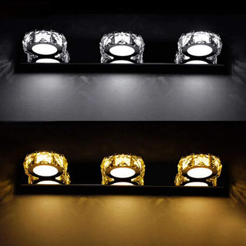 Afralia™ Stainless Steel LED Mirror Light Modern Bathroom Wall Lamps 2-4heads