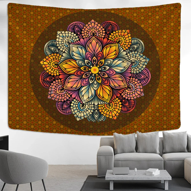 Afralia™ Elephant Mandala Tapestry Wall Hanging for Psychedelic Hippie Home Decor