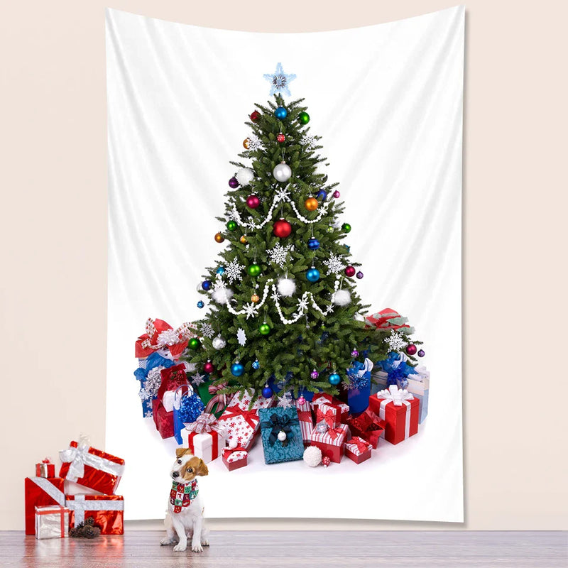 Afralia™ Christmas Tree Bedroom Decoration Wall Tapestry Mattress - Large Bohemian New Year Party Decor